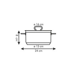 Tescoma pott koos kaanega, 16 cm, 1.5 l цена и информация | Кастрюли, скороварки | kaup24.ee