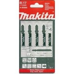 Пилы для лобзика Makita B-17 (T101AO) 70ММ 5Шт.A-85690 цена и информация | Механические инструменты | kaup24.ee