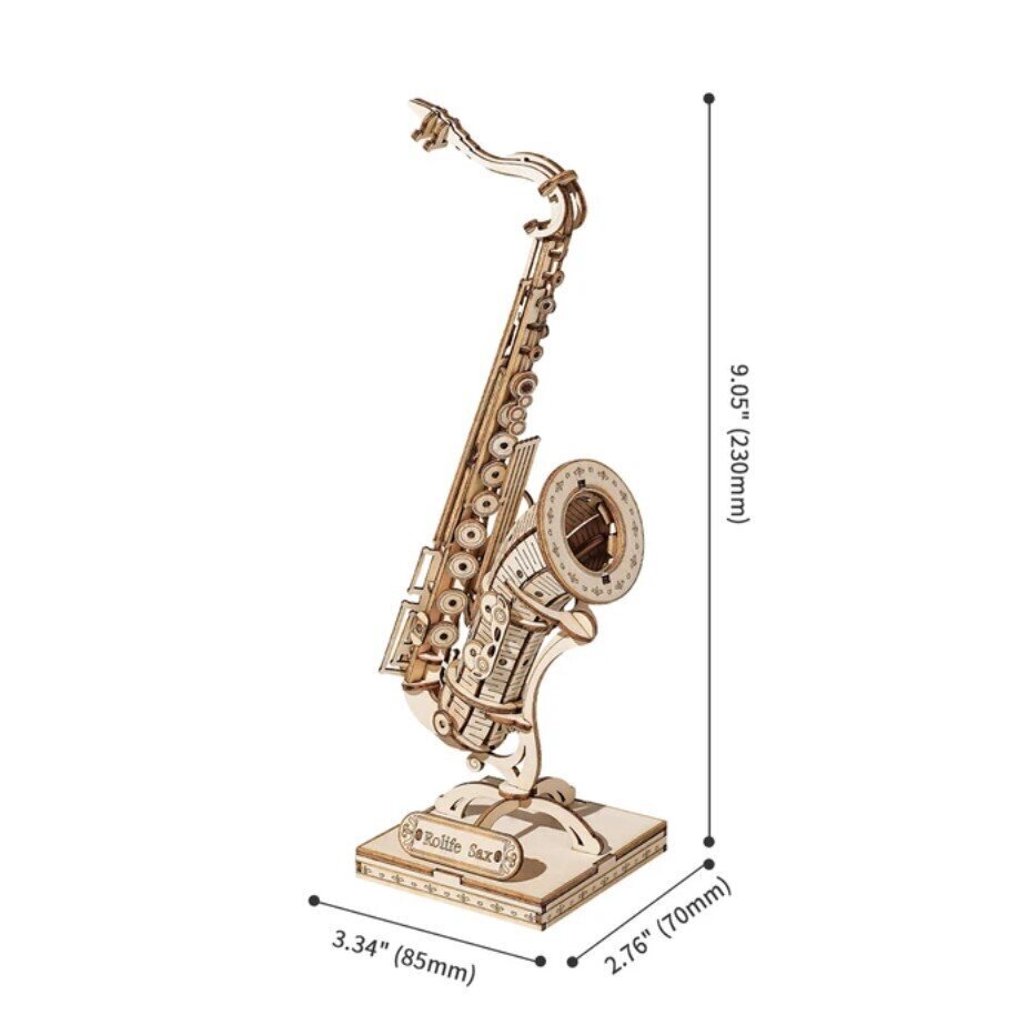 Robotime 3D puidust konstruktor Saxophone hind ja info | Klotsid ja konstruktorid | kaup24.ee