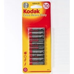 Цинковые батарейки Kodak R03-10BB Extra Heavy Duty, блистерная упаковка 10 шт. цена и информация | Батарейки | kaup24.ee