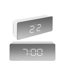 Зеркальные часы, будильник, белый цвет цена и информация | Часы | kaup24.ee