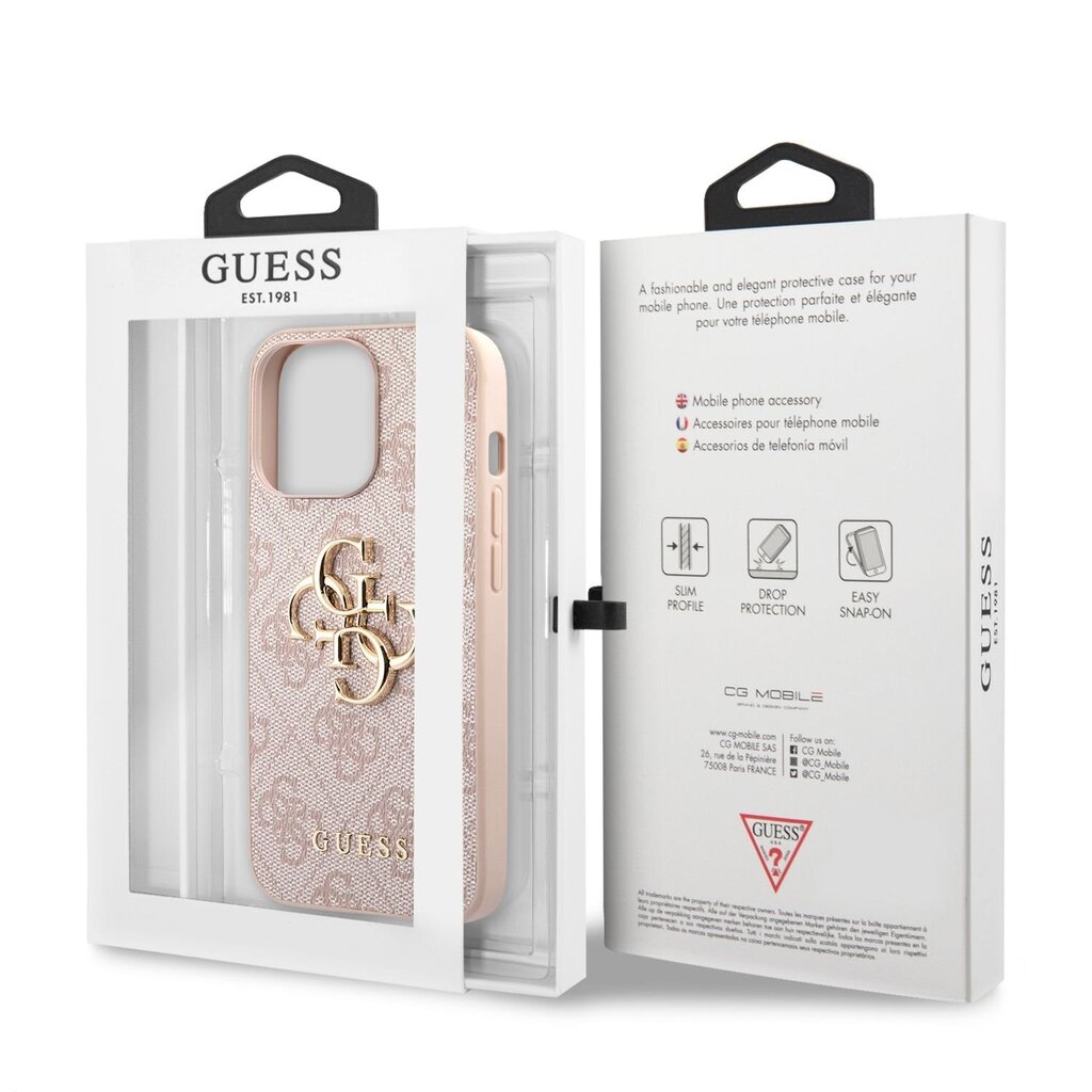 GUHCP13L4GMGPI Guess PU 4G Metal Logo Case for iPhone 13 Pro Pink цена и информация | Telefoni kaaned, ümbrised | kaup24.ee