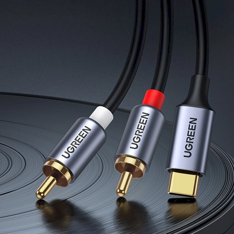 Ugreen USB Type C (male) - 2RCA (male) audio cable 1,5m gray (20193 CM451) цена и информация | Mobiiltelefonide kaablid | kaup24.ee