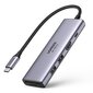 Ugreen 6in1 multifunctional USB Type C HUB - 2x USB 3.2 Gen 1 / HDMI 4K 60Hz / SD and TF memory card reader / USB Type C PD 100W gray (60384 CM511) hind ja info | Mobiiltelefonide kaablid | kaup24.ee