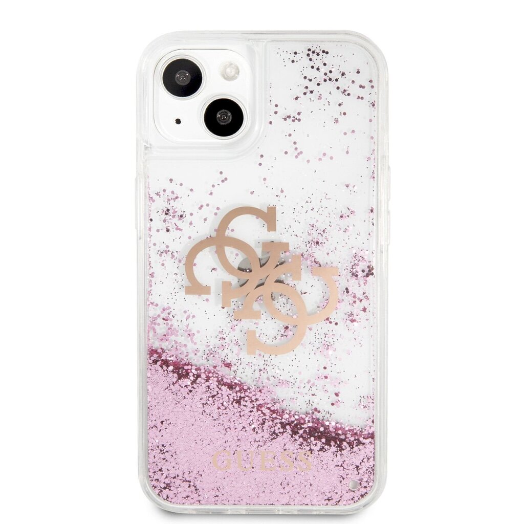 GUHCP13SLG4GPI Guess TPU Big 4G Liquid Glitter Pink Case for iPhone 13 Mini Transparent цена и информация | Telefoni kaaned, ümbrised | kaup24.ee