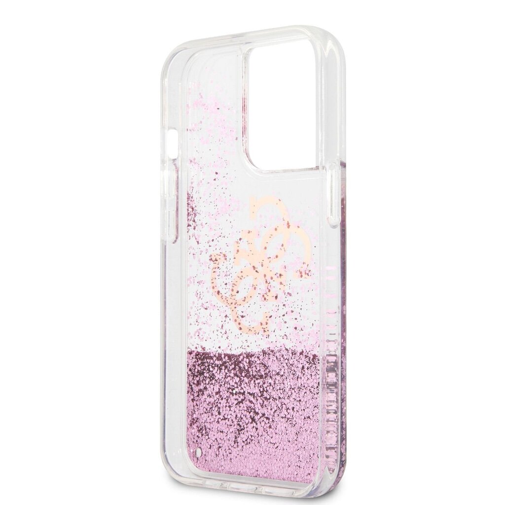 GUHCP13LLG4GPI Guess TPU Big 4G Liquid Glitter Pink Case for iPhone 13 Pro Transparent цена и информация | Telefoni kaaned, ümbrised | kaup24.ee