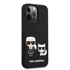 KLHCP13LSSKCK Karl Lagerfeld and Choupette Liquid Silicone Case for iPhone 13 Pro Black hind ja info | Telefoni kaaned, ümbrised | kaup24.ee