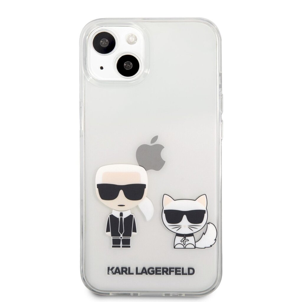 KLHCP13MCKTR Karl Lagerfeld PC/TPU Ikonik Karl and Choupette Case for iPhone 13 Transparent hind ja info | Telefoni kaaned, ümbrised | kaup24.ee