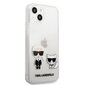 KLHCP13MCKTR Karl Lagerfeld PC/TPU Ikonik Karl and Choupette Case for iPhone 13 Transparent hind ja info | Telefoni kaaned, ümbrised | kaup24.ee