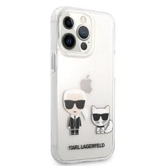 KLHCP13LCKTR Karl Lagerfeld PC/TPU Ikonik Karl and Choupette Case for iPhone 13 Pro Transparent hind ja info | Telefoni kaaned, ümbrised | kaup24.ee