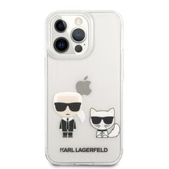 KLHCP13XCKTR Karl Lagerfeld PC/TPU Ikonik Karl and Choupette Case for iPhone 13 Pro Max Transparent hind ja info | Telefoni kaaned, ümbrised | kaup24.ee