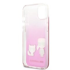 KLHCP13SCKTRP Karl Lagerfeld PC/TPU Ikonik Karl and Choupette Case for iPhone 13 mini Pink hind ja info | Telefoni kaaned, ümbrised | kaup24.ee