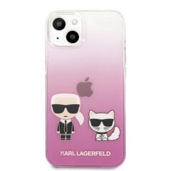 KLHCP13SCKTRP Karl Lagerfeld PC/TPU Ikonik Karl and Choupette Case for iPhone 13 mini Pink hind ja info | Telefoni kaaned, ümbrised | kaup24.ee