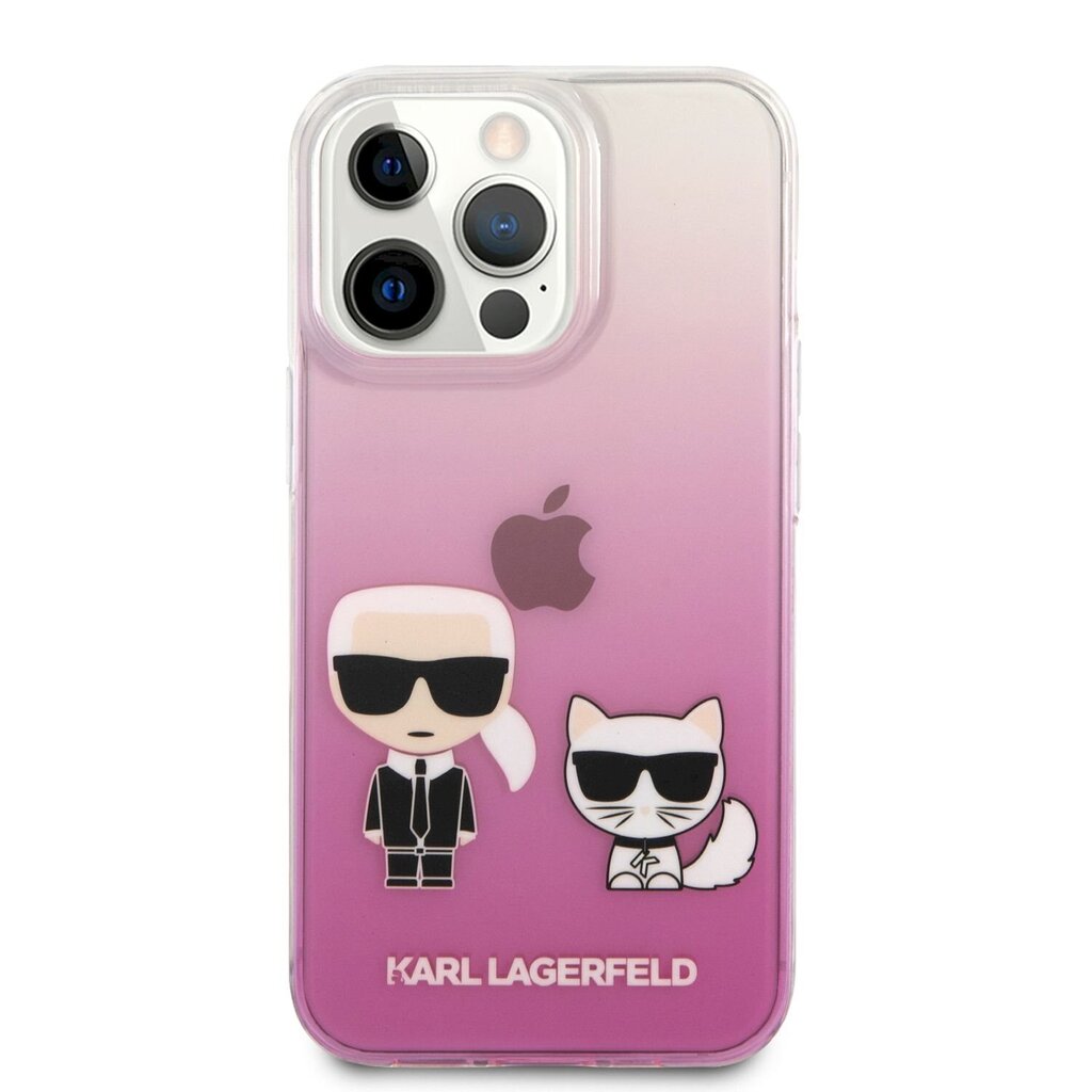 KLHCP13LCKTRP Karl Lagerfeld PC/TPU Ikonik Karl and Choupette Case for iPhone 13 Pro Pink hind ja info | Telefoni kaaned, ümbrised | kaup24.ee
