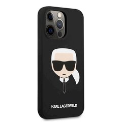 KLHCP13LSLKHBK Karl Lagerfeld Liquid Silicone Karl Head Case for iPhone 13 Pro Black hind ja info | Telefoni kaaned, ümbrised | kaup24.ee