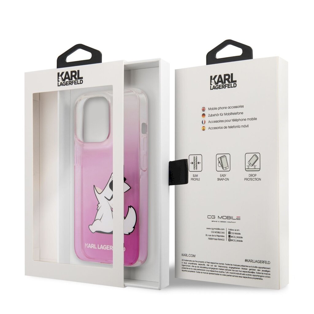 KLHCP13XCFNRCPI Karl Lagerfeld PC/TPU Choupette Eat Case for iPhone 13 Pro Max Pink hind ja info | Telefoni kaaned, ümbrised | kaup24.ee