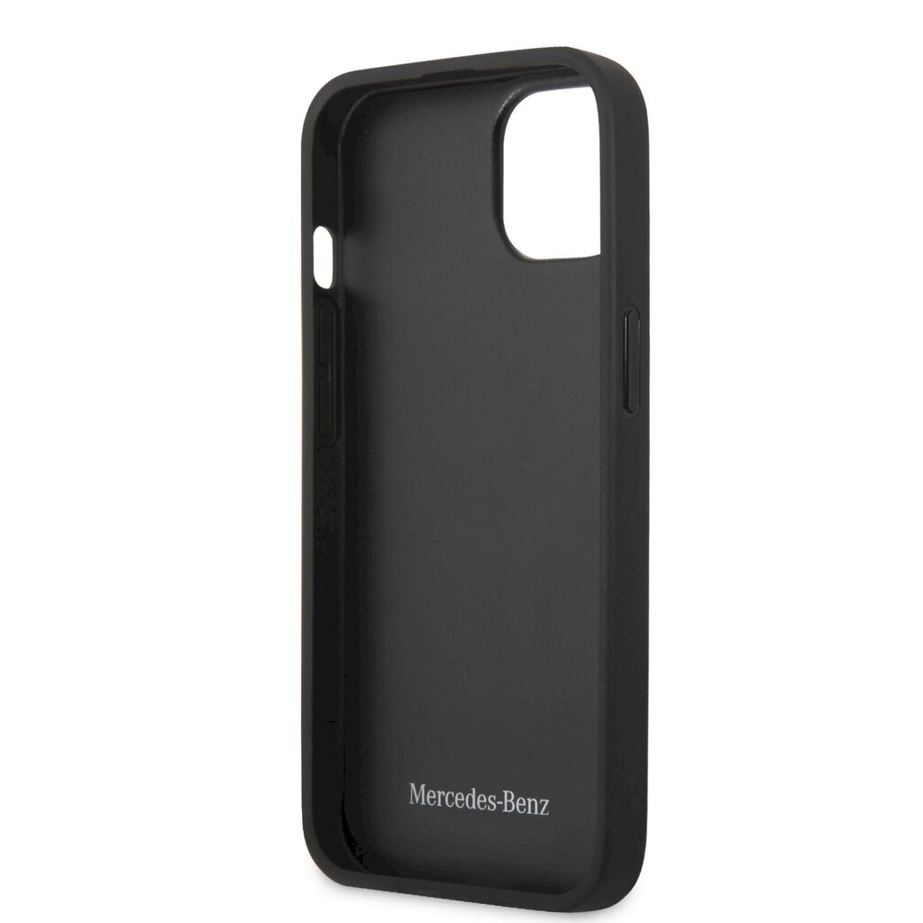 MEHCP13MDELBK Mercedes Genuine Leather Hard Case for iPhone 13 Black hind ja info | Telefoni kaaned, ümbrised | kaup24.ee