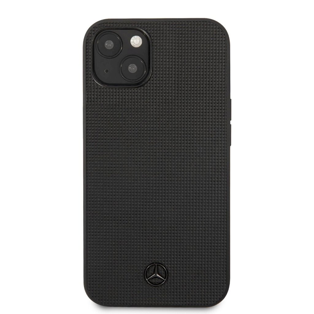 MEHCP13MMBLBK Mercedes Genuine Leather Meshed Hard Case for iPhone 13 Black hind ja info | Telefoni kaaned, ümbrised | kaup24.ee