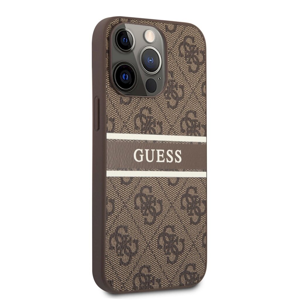 GUHCP13L4GDBR Guess PU 4G Printed Stripe Case for iPhone 13 Pro Brown hind ja info | Telefoni kaaned, ümbrised | kaup24.ee