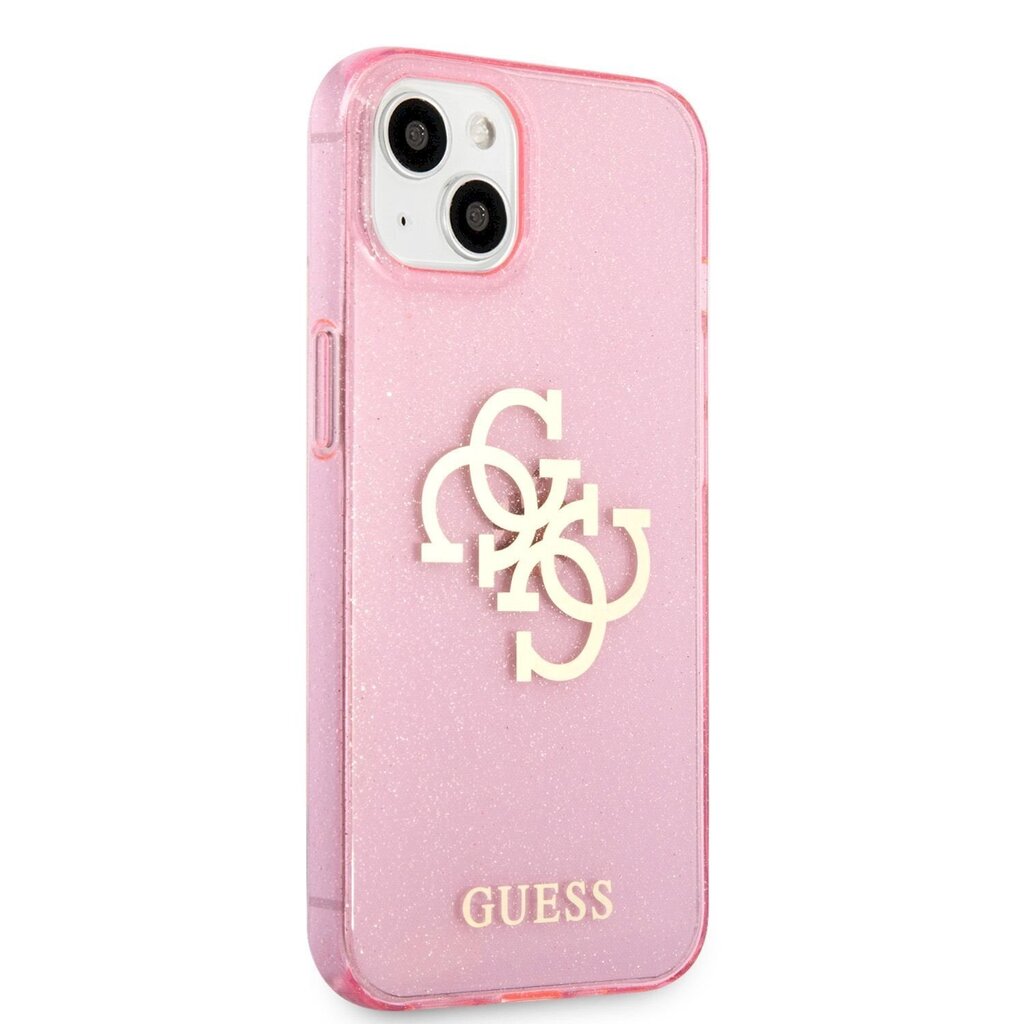 GUHCP13SPCUGL4GPI Guess TPU Big 4G Full Glitter Case for iPhone 13 Mini Pink hind ja info | Telefoni kaaned, ümbrised | kaup24.ee