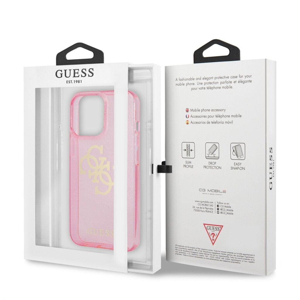 GUHCP13LPCUGL4GPI Guess TPU Big 4G Full Glitter Case for iPhone 13 Pro Pink цена и информация | Telefoni kaaned, ümbrised | kaup24.ee