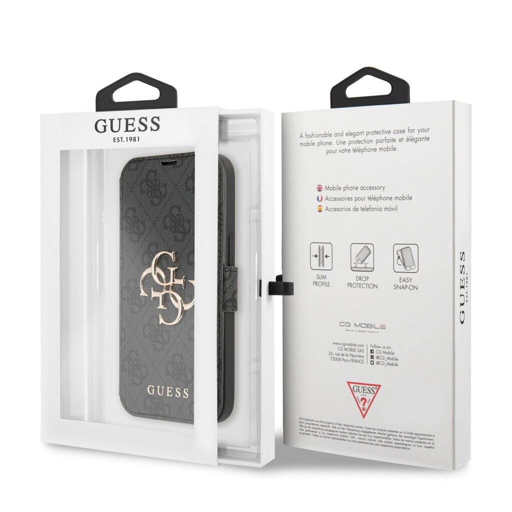 GUBKP13L4GMGGR Guess PU 4G Metal Logo Book Case for iPhone 13 Pro Grey цена и информация | Telefoni kaaned, ümbrised | kaup24.ee