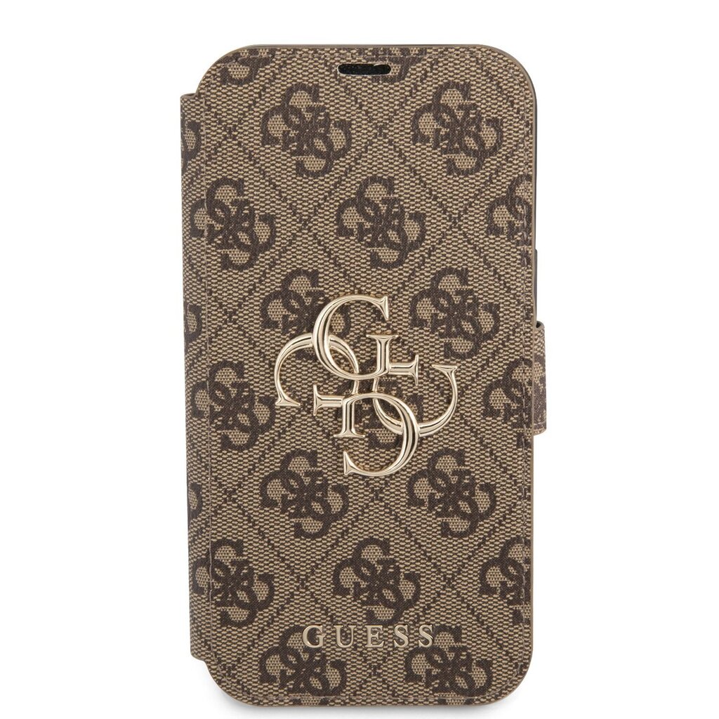 GUBKP13M4GMGBR Guess PU 4G Metal Logo Book Case for iPhone 13 Brown hind ja info | Telefoni kaaned, ümbrised | kaup24.ee