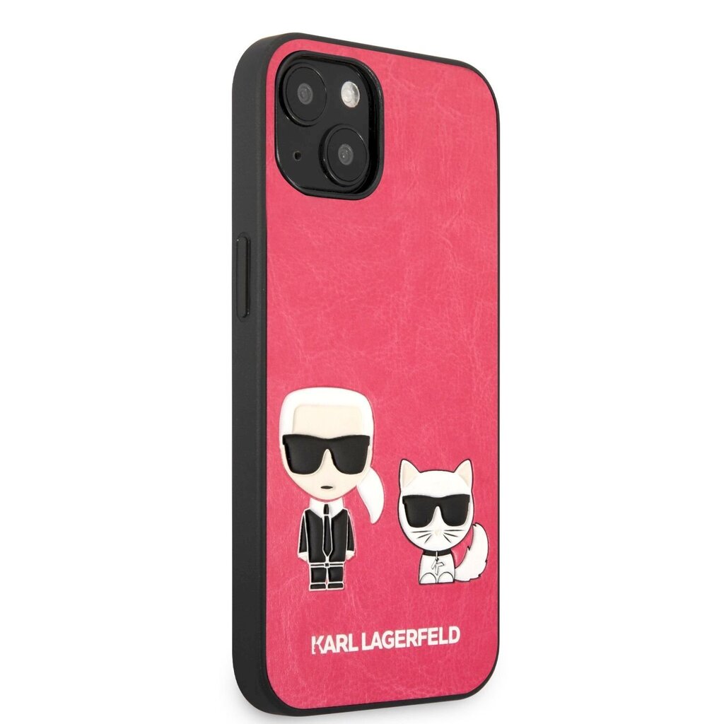 KLHCP13MPCUSKCP Karl Lagerfeld and Choupette PU Leather Case for iPhone 13 Fuchsia hind ja info | Telefoni kaaned, ümbrised | kaup24.ee