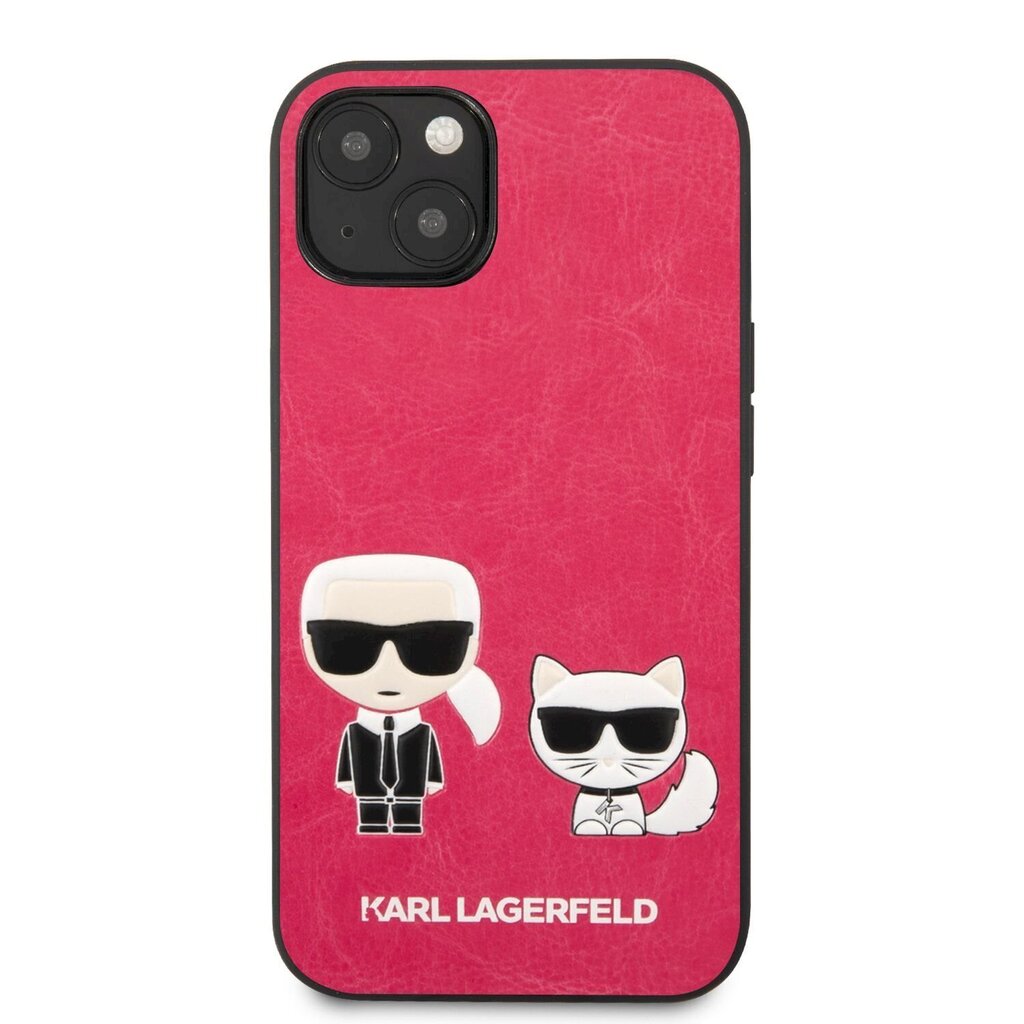 KLHCP13MPCUSKCP Karl Lagerfeld and Choupette PU Leather Case for iPhone 13 Fuchsia hind ja info | Telefoni kaaned, ümbrised | kaup24.ee
