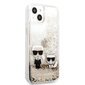 KLHCP13MGKCD Karl Lagerfeld Liquid Glitter Karl and Choupette Case for iPhone 13 Gold hind ja info | Telefoni kaaned, ümbrised | kaup24.ee