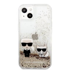 KLHCP13MGKCD Karl Lagerfeld Liquid Glitter Karl and Choupette Case for iPhone 13 Gold цена и информация | Чехлы для телефонов | kaup24.ee