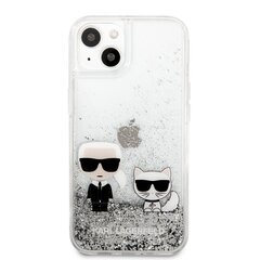 KLHCP13MGKCS Karl Lagerfeld Liquid Glitter Karl and Choupette Case for iPhone 13 Silver цена и информация | Чехлы для телефонов | kaup24.ee