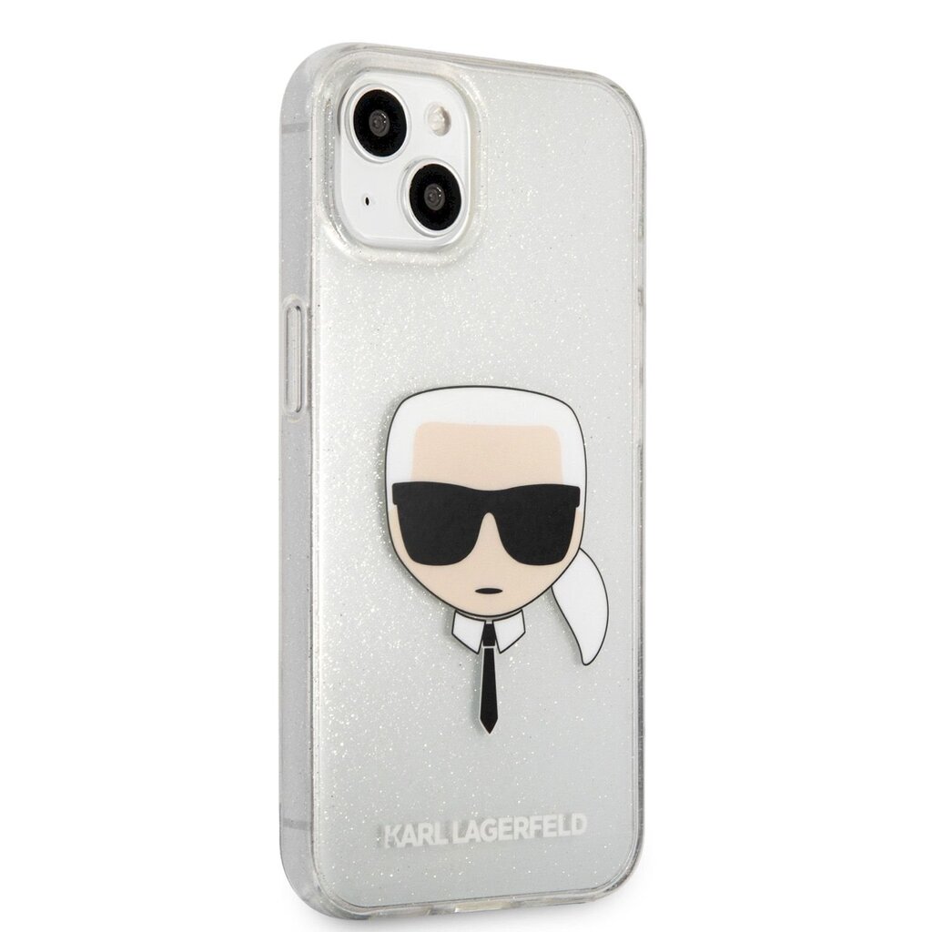 KLHCP13SKHTUGLS Karl Lagerfeld TPU Full Glitter Karl Head Case for iPhone 13 mini Silver цена и информация | Telefoni kaaned, ümbrised | kaup24.ee