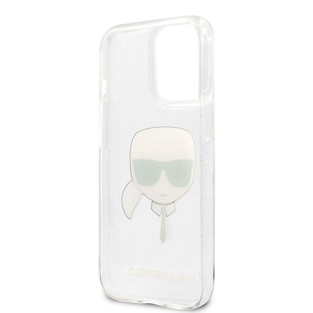 KLHCP13XKHTUGLS Karl Lagerfeld TPU Full Glitter Karl Head Case for iPhone 13 Pro Max Silver hind ja info | Telefoni kaaned, ümbrised | kaup24.ee