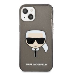 KLHCP13MKHTUGLB Karl Lagerfeld TPU Full Glitter Karl Head Case for iPhone 13 Black hind ja info | Telefoni kaaned, ümbrised | kaup24.ee