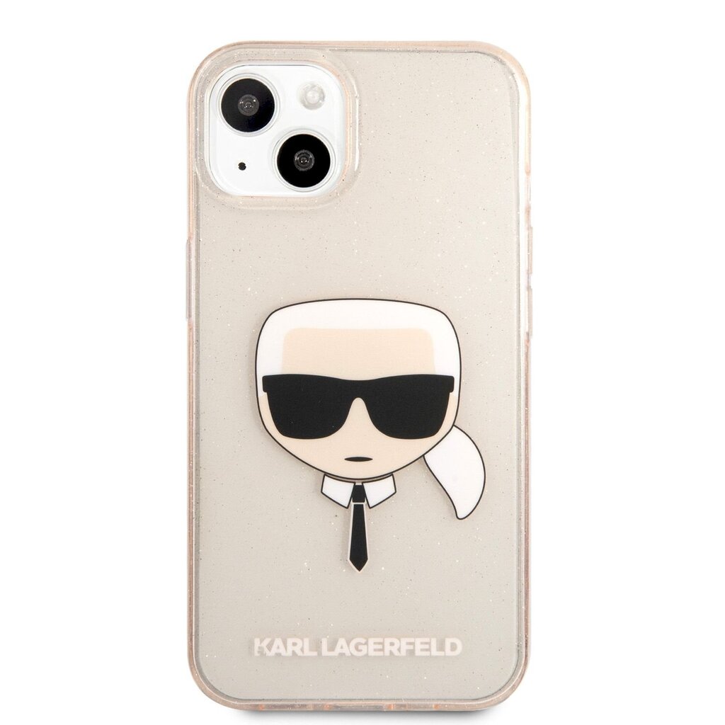 KLHCP13SKHTUGLGO Karl Lagerfeld TPU Full Glitter Karl Head Case for iPhone 13 mini Gold цена и информация | Telefoni kaaned, ümbrised | kaup24.ee