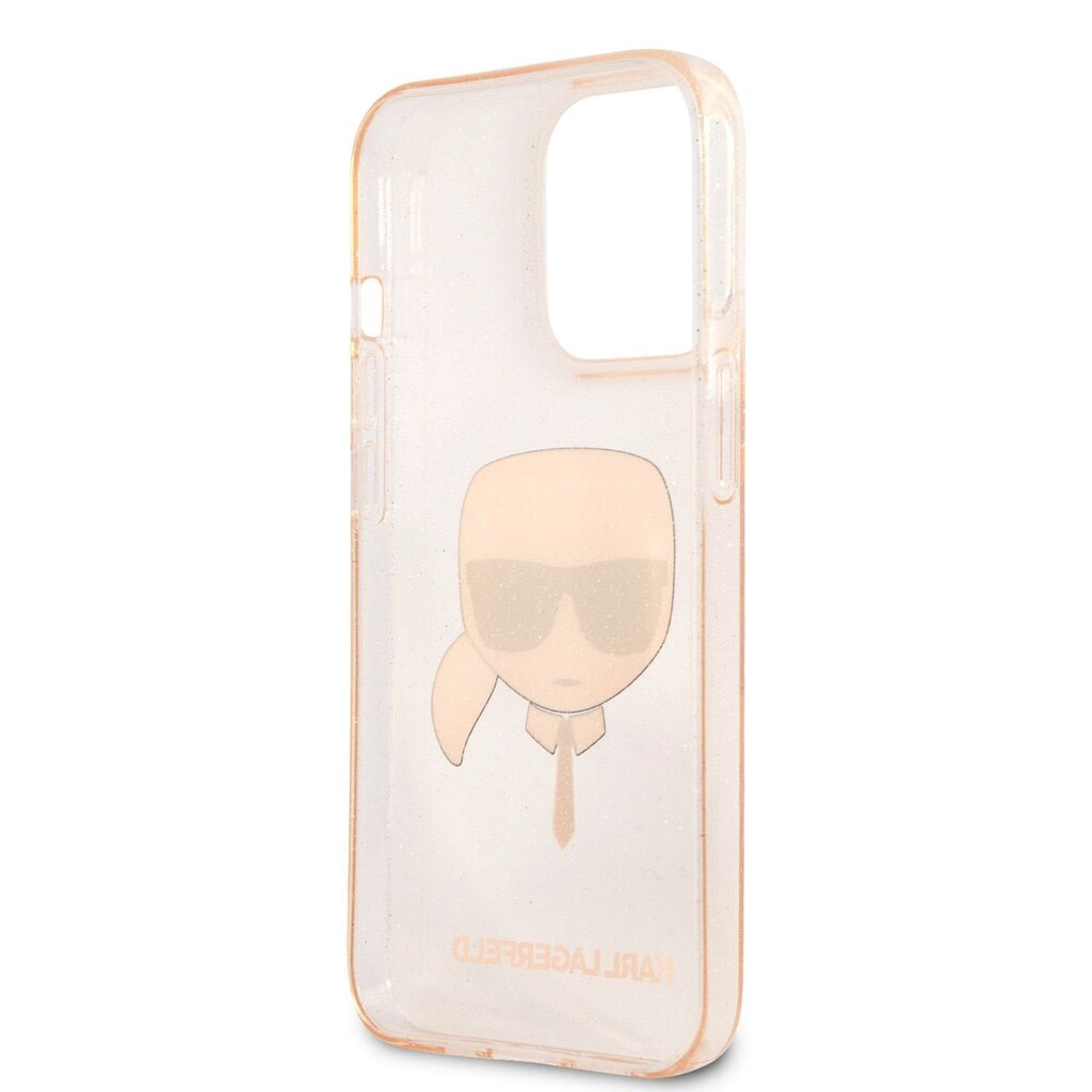 KLHCP13LKHTUGLGO Karl Lagerfeld TPU Full Glitter Karl Head Case for iPhone 13 Pro Gold hind ja info | Telefoni kaaned, ümbrised | kaup24.ee