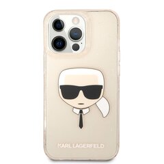 KLHCP13XKHTUGLGO Karl Lagerfeld TPU Full Glitter Karl Head Case for iPhone 13 Pro Max Gold hind ja info | Telefoni kaaned, ümbrised | kaup24.ee