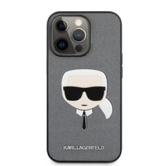 KLHCP13LSAKHSL Karl Lagerfeld PU Saffiano Karl Head Case for iPhone 13 Pro Silver hind ja info | Telefoni kaaned, ümbrised | kaup24.ee