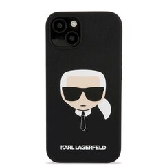 KLHCP13MSLKHBK Karl Lagerfeld Liquid Silicone Karl Head Case for iPhone 13 Black hind ja info | Telefoni kaaned, ümbrised | kaup24.ee