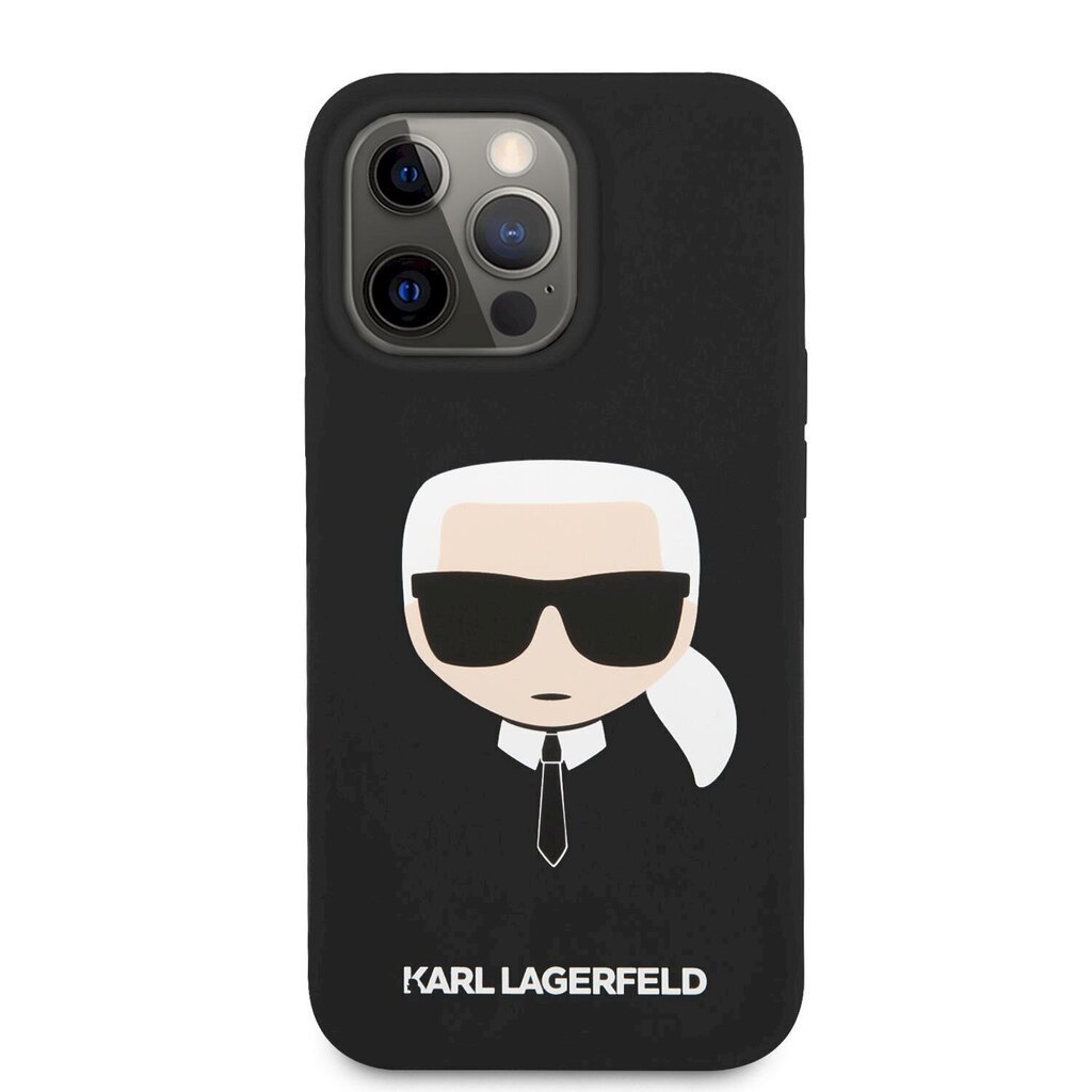KLHCP13XSLKHBK Karl Lagerfeld Liquid Silicone Karl Head Case for iPhone 13 Pro Max Black цена и информация | Telefoni kaaned, ümbrised | kaup24.ee