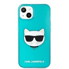Чехол KLHCP13MCHTRB Karl Lagerfeld TPU Choupette Head Case for iPhone 13 Fluo Blue цена и информация | Чехлы для телефонов | kaup24.ee