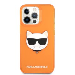 KLHCP13LCHTRO Karl Lagerfeld TPU Choupette Head Case for iPhone 13 Pro Fluo Orange hind ja info | Telefoni kaaned, ümbrised | kaup24.ee