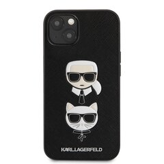 KLHCP13MSAKICKCBK Karl Lagerfeld PU Saffiano Karl and Choupette Heads Case for iPhone 13 Black цена и информация | Чехлы для телефонов | kaup24.ee