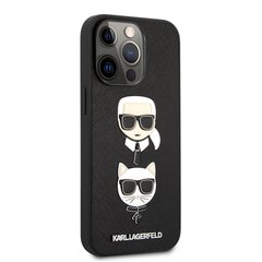 Чехол KLHCP13LSAKICKCBK Karl Lagerfeld PU Saffiano Karl and Choupette Heads Case for iPhone 13 Pro Black цена и информация | Чехлы для телефонов | kaup24.ee