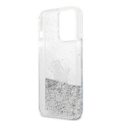 Чехол KLHCP13LGCFS Karl Lagerfeld Liquid Glitter Choupette Eat Case for iPhone 13 Pro Silver цена и информация | Чехлы для телефонов | kaup24.ee