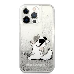 KLHCP13LGCFS Karl Lagerfeld Liquid Glitter Choupette Eat Case for iPhone 13 Pro Silver hind ja info | Telefoni kaaned, ümbrised | kaup24.ee