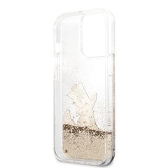 KLHCP13LGCFD Karl Lagerfeld Liquid Glitter Choupette Eat Case for iPhone 13 Pro Gold hind ja info | Telefoni kaaned, ümbrised | kaup24.ee