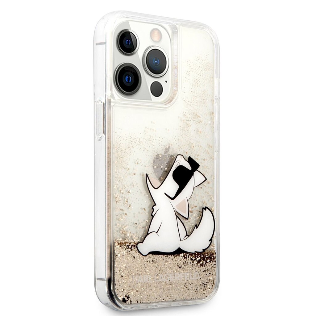 Чехол KLHCP13LGCFD Karl Lagerfeld Liquid Glitter Choupette Eat Case for  iPhone 13 Pro Gold цена | kaup24.ee