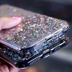 Силиконовый чехол Fusion glue glitter для Apple iPhone 13 Pro Max, прозрачный цена и информация | Чехлы для телефонов | kaup24.ee